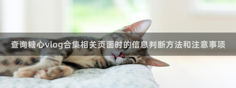 糖心视频在线免费观看:查询糖心vlog合集相关页面时的信息判断方法和注意事项